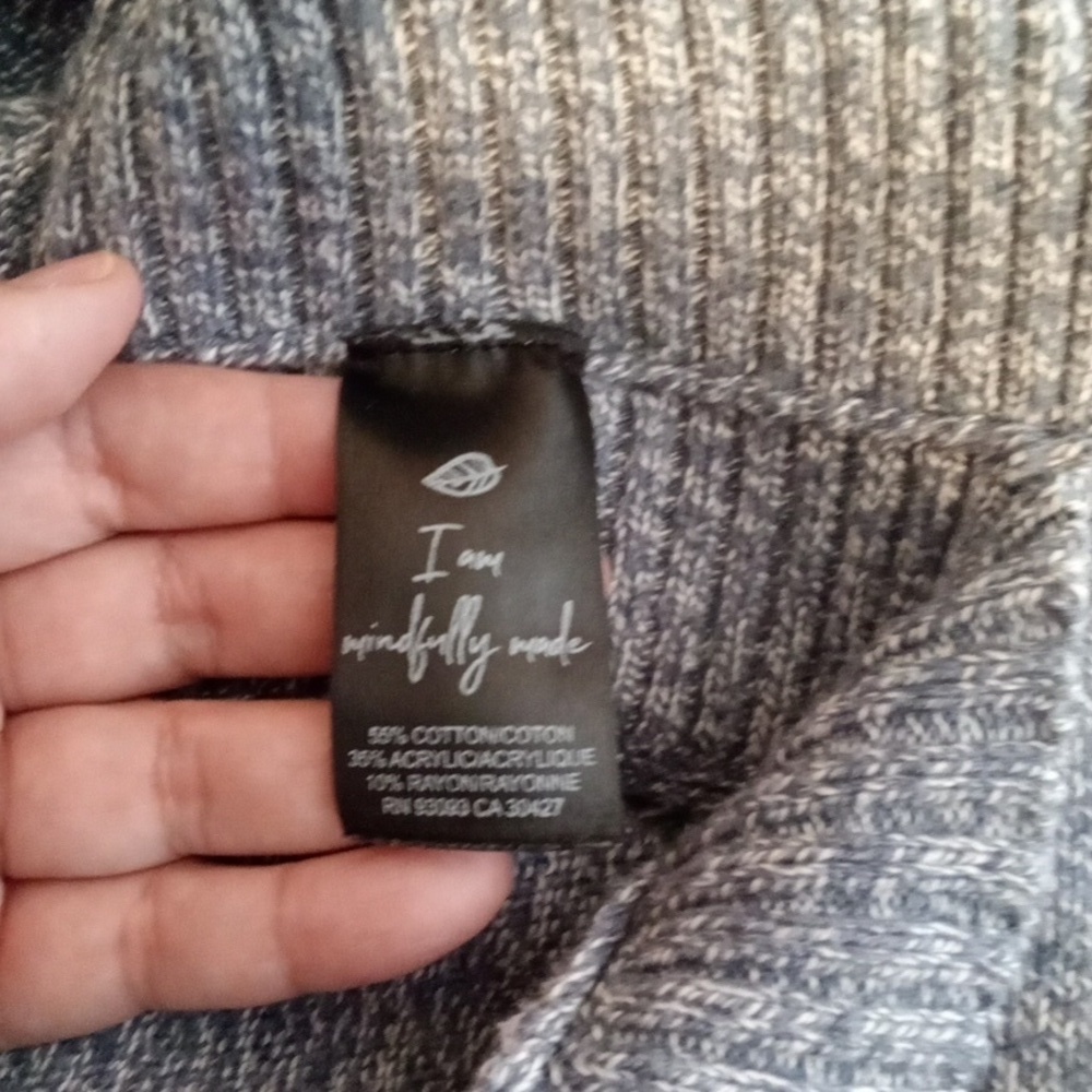 Nic+Zoe Blue Gray Crew Neck Sweater Womems 1X - Picture 5 of 9